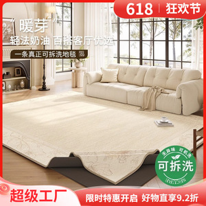 Lizhen Machine Washable Carpet Rectangle Modern French Cream Living Room <b>Sofa</b> <b>Floor</b> Mat Double Layer Removable Waterproof - Product Image 5