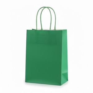 LH Custom Design Premium Finish Eco-Friendly <b>Biodegradable</b> Brown Kraft Paper Shopping Bags Grass Green Olive Drab Gift <b>Packaging</b> - Product Image 1