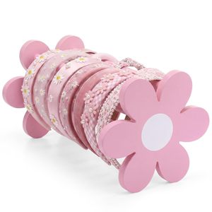 Pink Wooden Hairband <b>Stand</b> Flower Shape Solid Wood Headband Organizer For Makeup Room Storage - Product Image 5