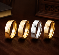 Cincin Titanium Baja Poles Premium JLM dengan Simbol 'Fu' Pembawa Keberuntungan untuk Pasangan, Perhiasan Cincin Pernikahan yang Serasi