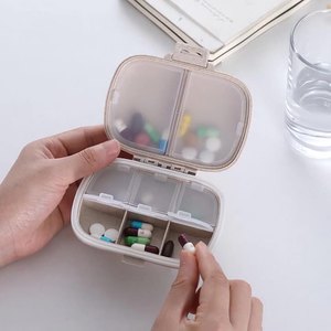 Portable 8-cell moisture-proof pill box Pill storage box Double-sealed drug dispenser medicine box wholesale printing logo