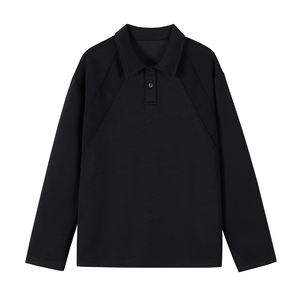 Polo de Algodón Mamba para Hombre, Estilo Americano, <span class=keywords><strong>Cuello</strong></span> Regular, Manga Larga, Color Sólido, Otoño - Product Image 6