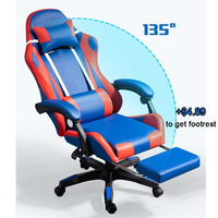 Bleu pas cher hommes en cuir pivotant ergonomique course ordinateur jeu chaise Led Silla Gamer rgb chaise de jeu avec repose-pieds