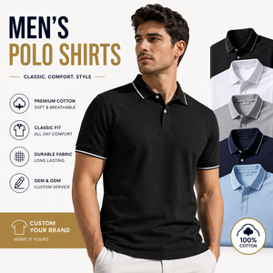 Camisetas Polo para Hombre, Transpirables, Suaves al Tacto, Diseño de Logotipo Personalizado, OEM ODM, Ropa Deportiva Informal - Product Image 1