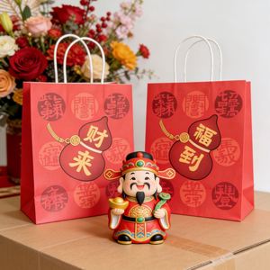 Bolsa de Regalo de Papel Kraft Personalizada, Reciclada, para Llevar Comida, con Asas Retorcidas - Product Image 6