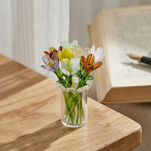Hand-Made Murano Lighting Glass Multicolor <strong>Small</strong> Bouquet <strong>Vase</strong> Suitable for Mother's Day Teachers' Day Home Decoration Ornaments - Product Image 2