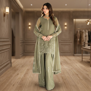 Conjunto de Pantalones Palazzo de Georgette Sintética para Mujer, Diseño TENNYCE, Corte Regular, Secado Rápido, Estilo para Bodas y Fiestas, Todas las Temporadas - Product Image 1