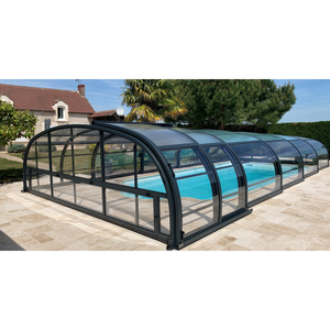 Cubierta Motorizada para Piscina, Cubierta Automática para Piscina de Invierno, Cubierta Solar para Terraza, Cubierta Deslizante y Plegable para Piscina, Cubierta Móvil para Piscina, Invernadero de Cristal - Product Image 2