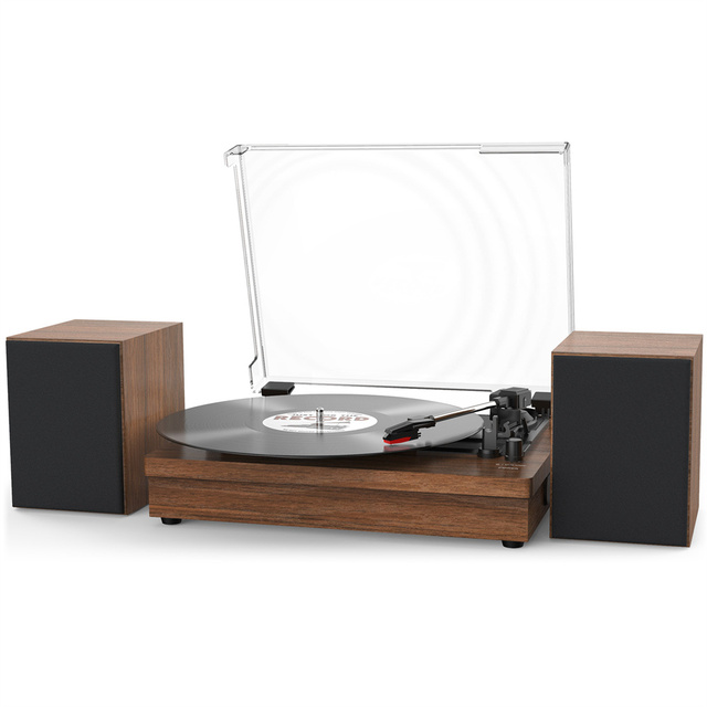 Retro, Affordable, and High-quality 3-speed Turntable with 2 External Speakers
