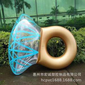 Anillo de Natación Inflable con Forma de Diamante, 140x120 cm, PVC Ecológico, para Uso en Parques Acuáticos y Resorts para Adultos - Product Image 3