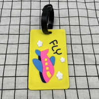 Étiquettes de bagages et porte-cartes d'embarquement en PVC souple de haute qualité, anti-perte, style urbain simple, motif avion de dessin animé