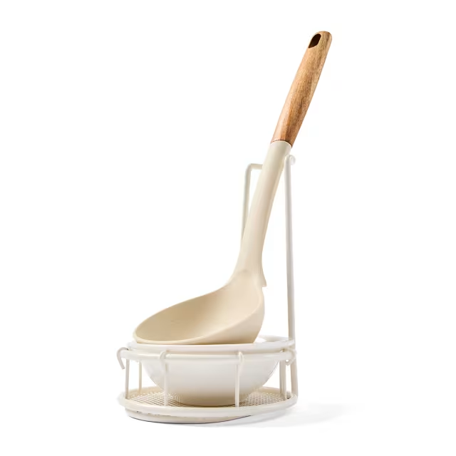Kitchen Off White Upright Metal Wire Mesh Spoon Rest