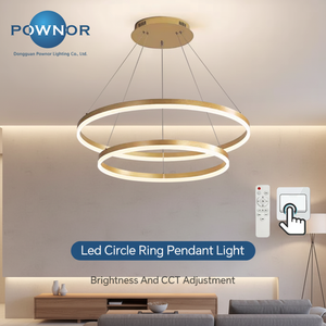 Lámpara Colgante de Metal Dorado de Lujo Contemporáneo Antiguo, con Control Remoto LED, Cuentas Circulares para Decoración de Hogar, Hotel, Cocina, Pantalla Dorada - Product Image 1