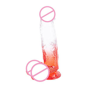 Hochwertiger Großhandel Soft Gradient Color Crystal TPR Wasserdichter Dildo Realistische und sinnliche männliche Erfahrung - Product Image 4