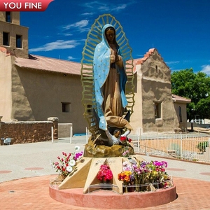 YOUFINE Estatua <span class=keywords><strong>de</strong></span> Bronce <span class=keywords><strong>de</strong></span> <span class=keywords><strong>Nuestra</strong></span> <span class=keywords><strong>Señora</strong></span> <span class=keywords><strong>de</strong></span> <span class=keywords><strong>Guadalupe</strong></span> con Acabado Patinado, Escultura Religiosa para <span class=keywords><strong>Iglesia</strong></span> - Product Image 4