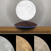 Lámpara Lunar Magnética Levitante, Luz Nocturna LED 3D, Control Táctil, 3 Colores, Lámpara de Escritorio Giratoria Flotante para Decoración del Hogar y Regalo