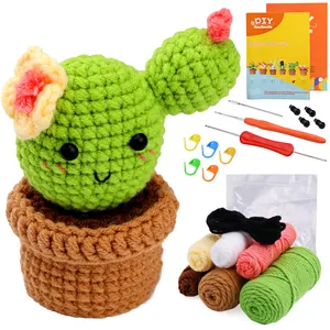 2023 New DIY Crochet Knitting Kits Craft Handmade Needle Wool Crochet Kit Succulent
