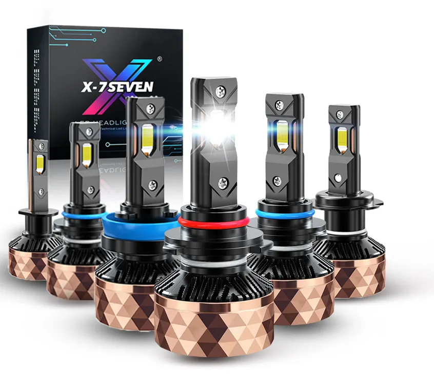 X-7SEVENファクトリーカスタムロゴApollo Rose 220W 50000LM 12V focos luces auto light bulb canbus car led headlight led h4 para