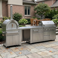 Évier de cuisine extérieur modulaire de nouvelle conception, étanche, en acier inoxydable 304, armoire de cuisine extérieure multifonctionnelle pour patio