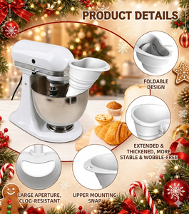 Regalo Promocional para Automóviles: Embudo de Silicona para Harina KSM150, Embudo Extensible para Batidora de Pedestal, Embudo para Batidora <span class=keywords><strong>Kitchenaid</strong></span> de 6QT - Product Image 2