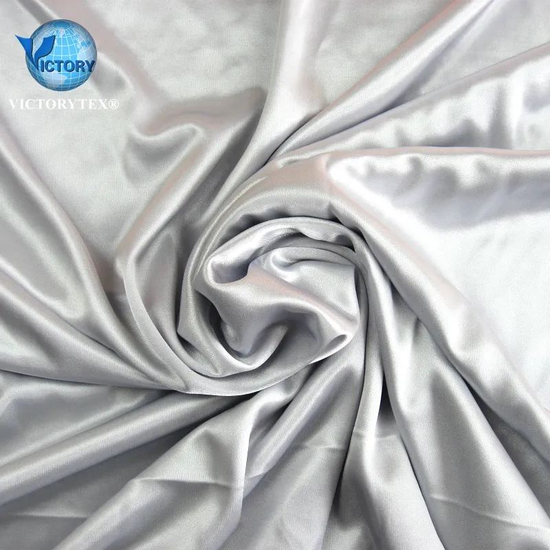 Populaire 100% Ulight Ultra Licht Interlock Stof Zacht Imitatie Zijde Polyester Duizelig Taffeta Interlock Stof Voor Badjas