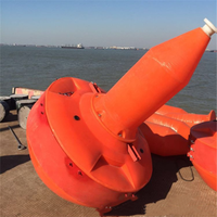 Bouée de navigation solaire à LED, marqueur marin en PE, balise d'avertissement flottante pour l'océan et la plage, avec tuyau inclus