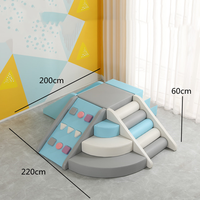 Piscine à balles pour enfants, terrain de jeux intégrés Super amusant, avec toboggan, parc d'attractions, intérieur, gris, jeux souples