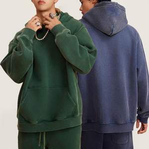 2025 hommes surdimensionné pull à capuche lavage polaire coton sweat à capuche Vintage poids lourd XXS taille Couples à capuche - Product Image 2