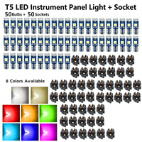 Kit d'éclairage intérieur de voiture T5 3030 3SMD LED pour tableau de bord, éclairage du panneau d'instruments avec prises, lampe latérale automobile DC 12V