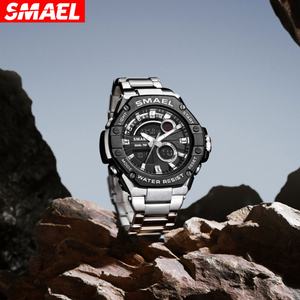 Reloj SMAEL 8090 con Logotipo Personalizado para Hombre, Caja de Aleación de Acero Inoxidable, Diseño de Moneda y Dibujos Animados, Estilo Deportivo y de Lujo, Movimiento de Cuarzo Japonés, 50 bar - Product Image 4