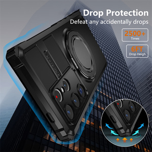 Funda con soporte giratorio de 360 ° para <span class=keywords><strong>Samsung</strong></span> <span class=keywords><strong>Galaxy</strong></span> S25 S24 S23 S22 <span class=keywords><strong>Ultra</strong></span> + S21 FE, funda rígida magnética híbrida para teléfono - Product Image 3