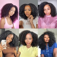 Extensions de cheveux humains naturels bouclés afro crépus 4B 4C, 100 % vierges et doux, en trame