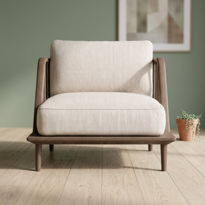 Fauteuil Nara, fabriqué en bois brun intense, incarnant l'authentique style japonais, idéal pour les espaces hôteliers élégants. - Product Image 2