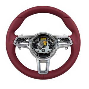 3 <span class=keywords><strong>Runner</strong></span> Flaches Vollbraunes Leder-Upgrade-Lenkrad für Porsche 911 918 718 Macan Auto-Innenausstattung Mod-Lenkrad - Product Image 1