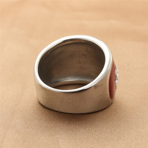 European American Style <b>Titanium</b> Steel Epoxy Resin Flower <b>Ring</b> Retro Punk Unisex Jewelry Gift Silver Purple Red 290125 - Product Image 3