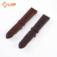 Bracelet en cuir à motif crocodile respirant de haute qualité Bracelet de montre intelligente de luxe classique en noir marron doux et confortable