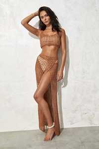 TW-Chemise courte en tricot à nombril exposé, <span class=keywords><strong>gilet</strong></span> sexy transparent, jupe longue de <span class=keywords><strong>plage</strong></span>, ensemble en tricot, couverture de bikini - Product Image 2