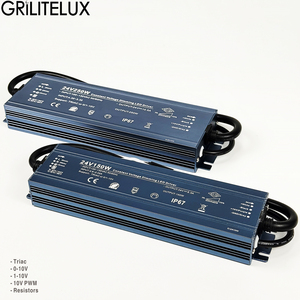 Convertisseur d'alimentation LED 12V/24V AC/DC 200W pour système d'éclairage sur rail, transformateur d'alimentation dimmable TRIAC 0-10V - Product Image 1