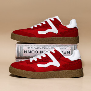 Spring Men's Casual <b>Sneakers</b> Retro Round Toe Korean Style Flat Color Block Shoes Fashion Trend Leisure Canvas - Product Image 1