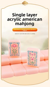 Ensemble de Mahjong américain rose <span class=keywords><strong>Paris</strong></span>, best-seller, prêt à être expédié en 7 jours |   Tuiles de Mahjong Assorties à Simple Couche avec Stock en Gros - Product Image 5