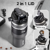 Personnalisé 32oz en acier inoxydable isolé sous vide gobelet poignée couvercle paille Design classique pour le voyage pour l'eau thé glacé café