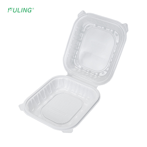 Fuling 8x8 9x9 inch Trắng vỏ sò đưa ra thực phẩm container dùng một lần để đi nhà hàng thực phẩm khay - Product Image 2