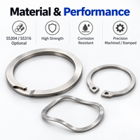 DLSEALS External Retaining Ring Stainless Steel Circlip C Clip for Shaft Groove Machinery Custom Size OEM Factory Supply