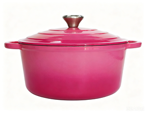 <span class=keywords><strong>Cocotte</strong></span> en fonte <span class=keywords><strong>émaillé</strong></span>e 7QT avec couvercle auto-irrigant, émail dégradé rose, pour restaurants, compatible lave-vaisselle et <span class=keywords><strong>four</strong></span> - Product Image 4