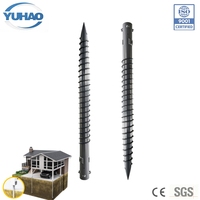 Pieux hélicoïdaux en acier Q235B EN1090 de 1500 mm, galvanisés à chaud, de 85 m, pour système de montage solaire, garantie 15 ans+, vente en gros