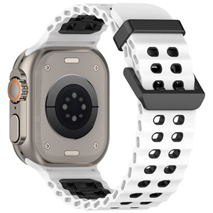 Transpirable Tuo Color Sport Silicone Metal <span class=keywords><strong>Watch</strong></span> Band Correa para <span class=keywords><strong>Apple</strong></span> <span class=keywords><strong>Watch</strong></span> Ultra 2 10 9 8 IWatch 42mm 44mm 45mm 46mm 49mm - Product Image 6