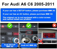 Snapdragon 665/685 untuk Audi A6 (2005-2011) Radio Mobil 8.8 inci, Head Unit Multimedia Nirkabel Android Auto & CarPlay Navigasi GPS