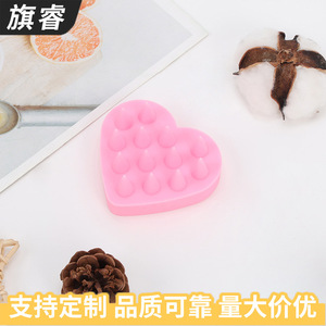 Silicone Scalp Massage Brush Heart Shaped Pink For Hair Care And Scalp Cleansing - Product Image 5