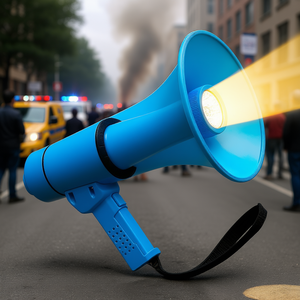 Mégaphone étanche Hw 18 Wp 50W avec lampe torche, sirène, amplificateur vocal, batterie rechargeable, alimentation 110-240V AC, modèle D0100hxpk7j - Product Image 2