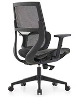 Chaise de bureau ergonomique en maille avec accoudoirs en PU réglables en 3D, vérin à gaz à 3 positions, chaise pivotante avec roulettes silencieuses